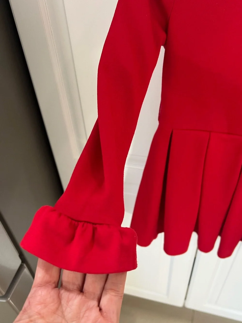 Polo Ralph Lauren Girls Red Long Sleeve Pleated Dress size 6